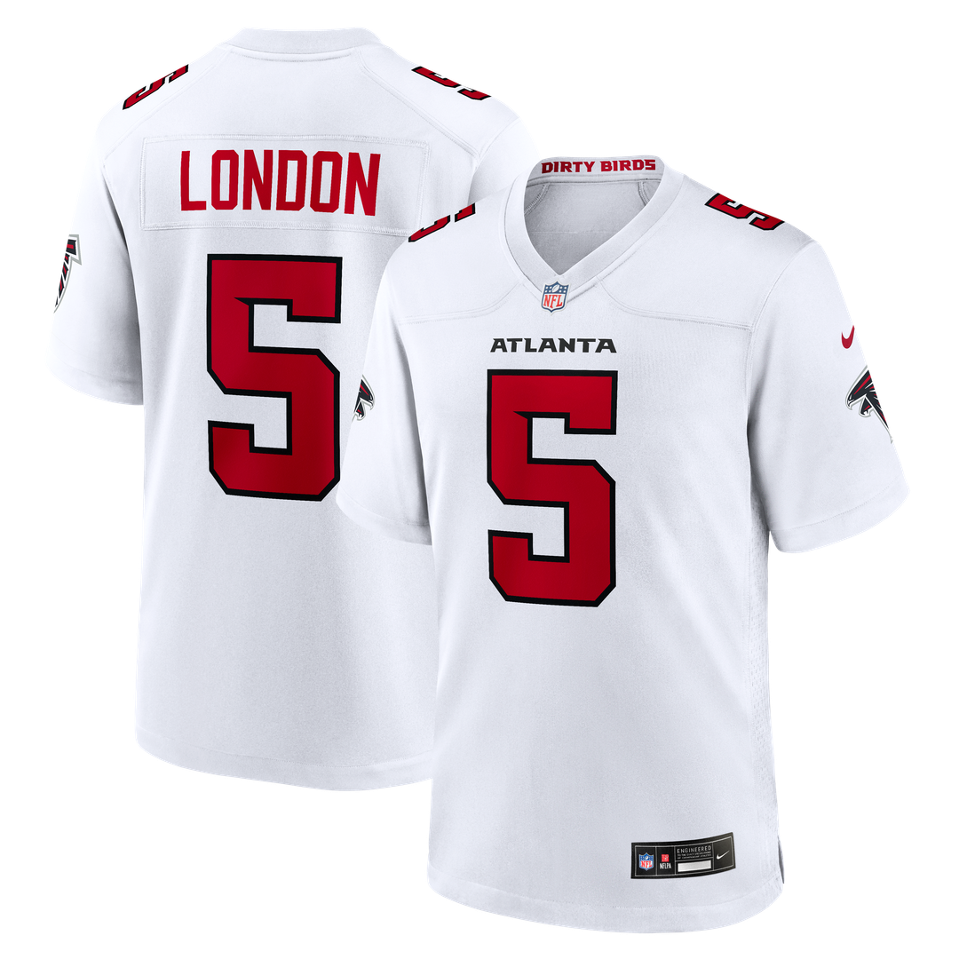 Atlanta Falcons Drake London Nike White Game Jersey product image 1, provided for visual reference and product detail review