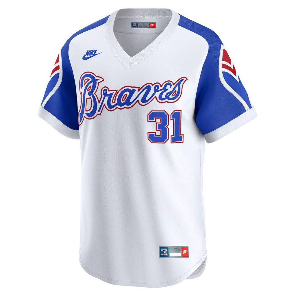 Atlanta Braves Greg Maddux Nike White Throwback Cooperstown Collection Limited Jersey product image 2, provided for visual