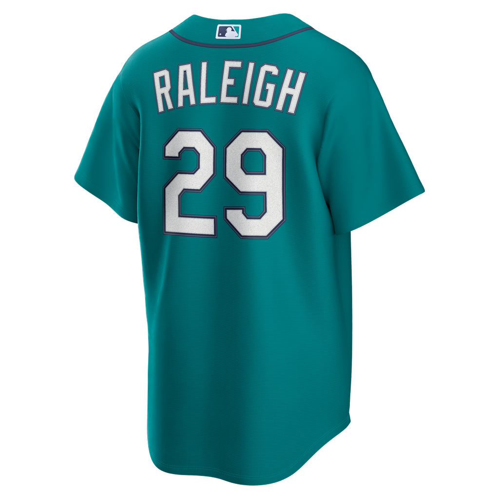Seattle Mariners Cal Raleigh Nike Teal Alternate Replica Jersey product image 3, provided for visual reference and product