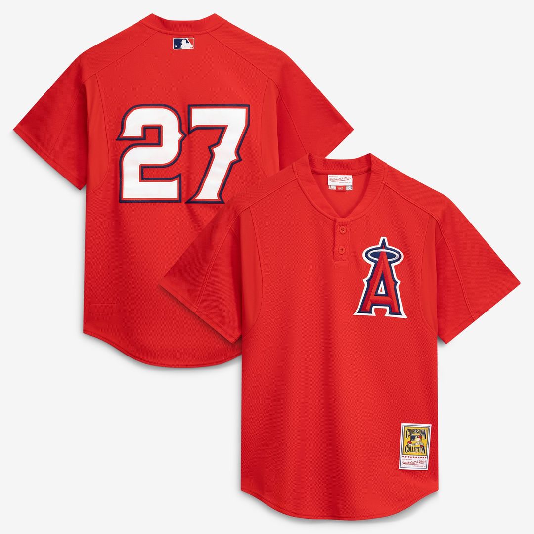California Angels Vladimir Guerrero Mitchell & Ness Red Authentic Batting Practice Jersey product image 1, provided for