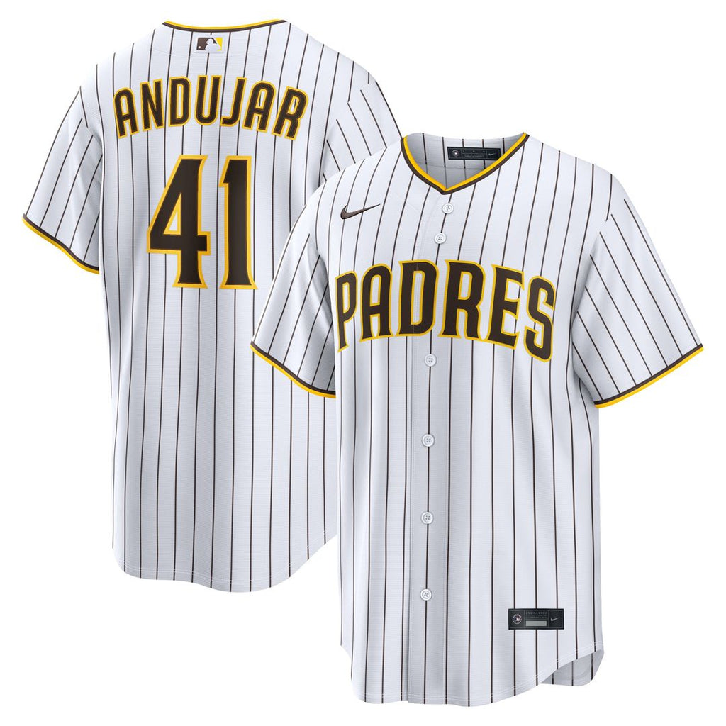 San Diego Padres Miguel Andujar Nike White Home Replica Jersey product image 1, provided for visual reference and product