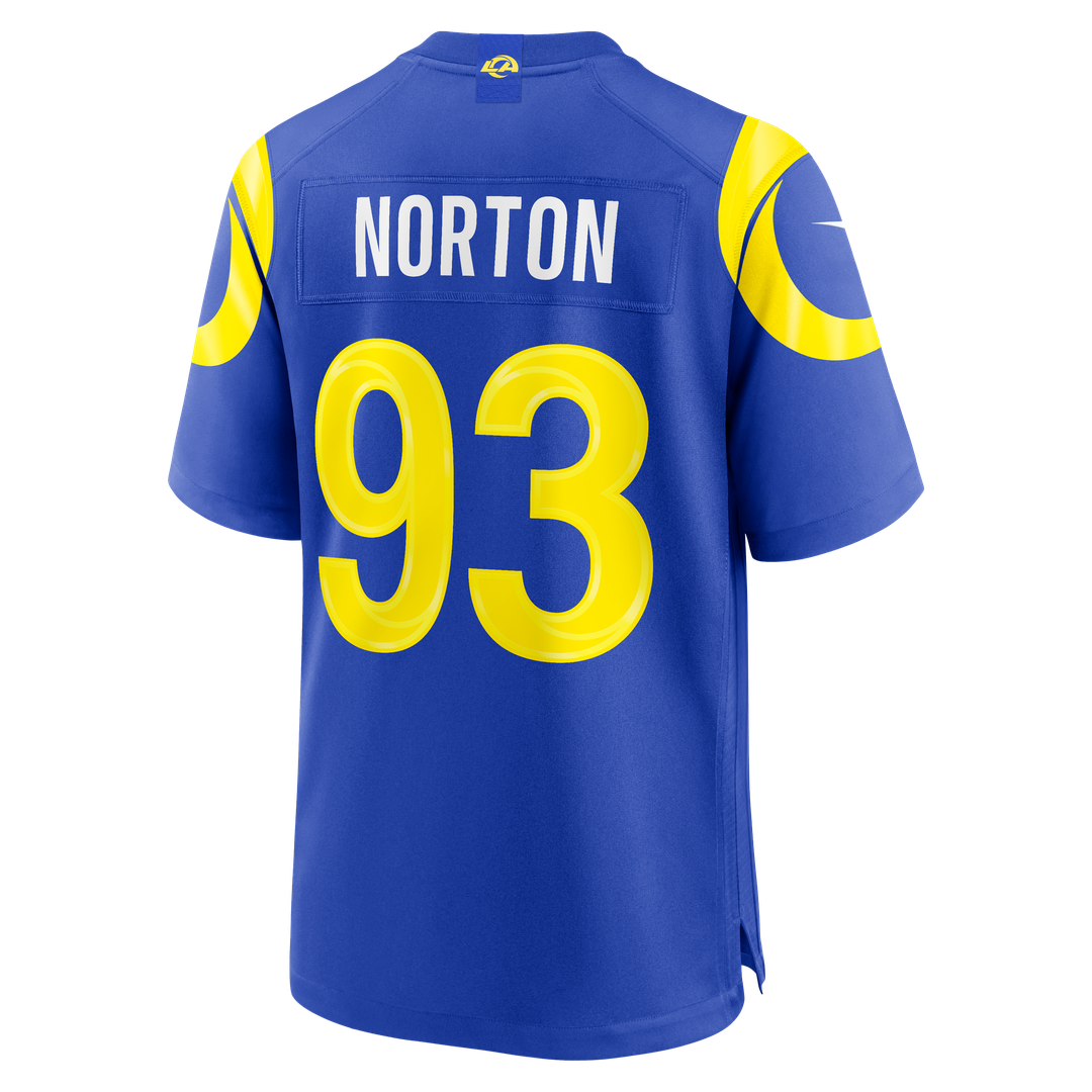 Los Angeles Rams Bill Norton Nike Royal Team Game Jersey product image 3, provided for visual reference and product detail