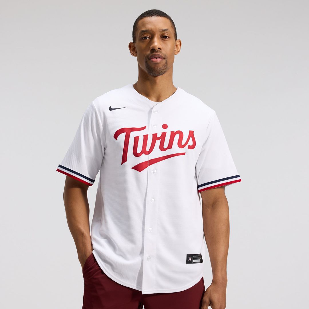Minnesota Twins Nike White Home Replica Team Jersey product image 1, provided for visual reference and product detail review