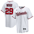 Washington Nationals James Wood Nike White Home Replica Jersey product image 1, provided for visual reference and product
