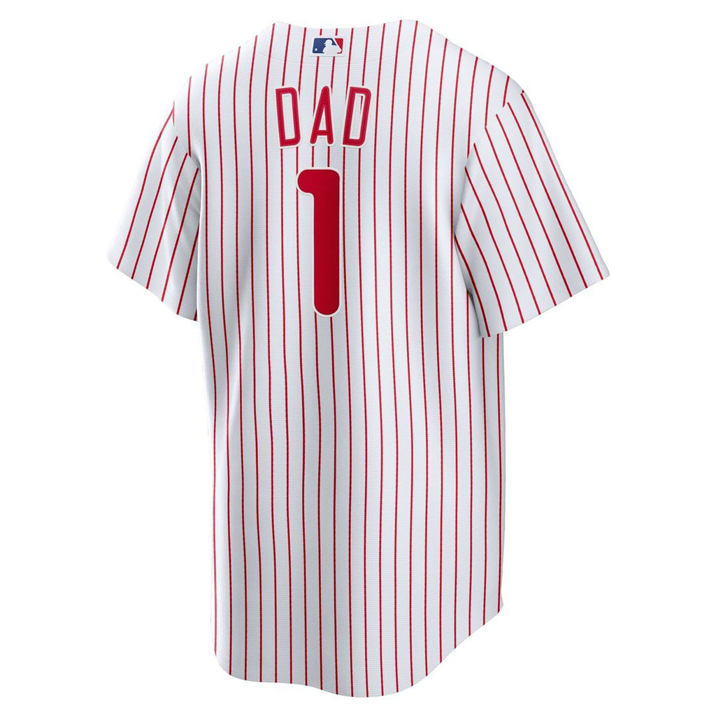 Philadelphia Phillies Nike White #1 Dad Home Replica Jersey product image 3, provided for visual reference and product