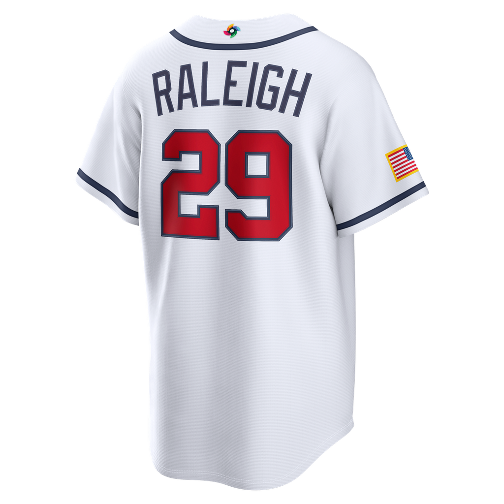 USA Baseball Cal Raleigh Nike White 2026 World Baseball Classic Home Stadium Jersey product image 3, provided for visual