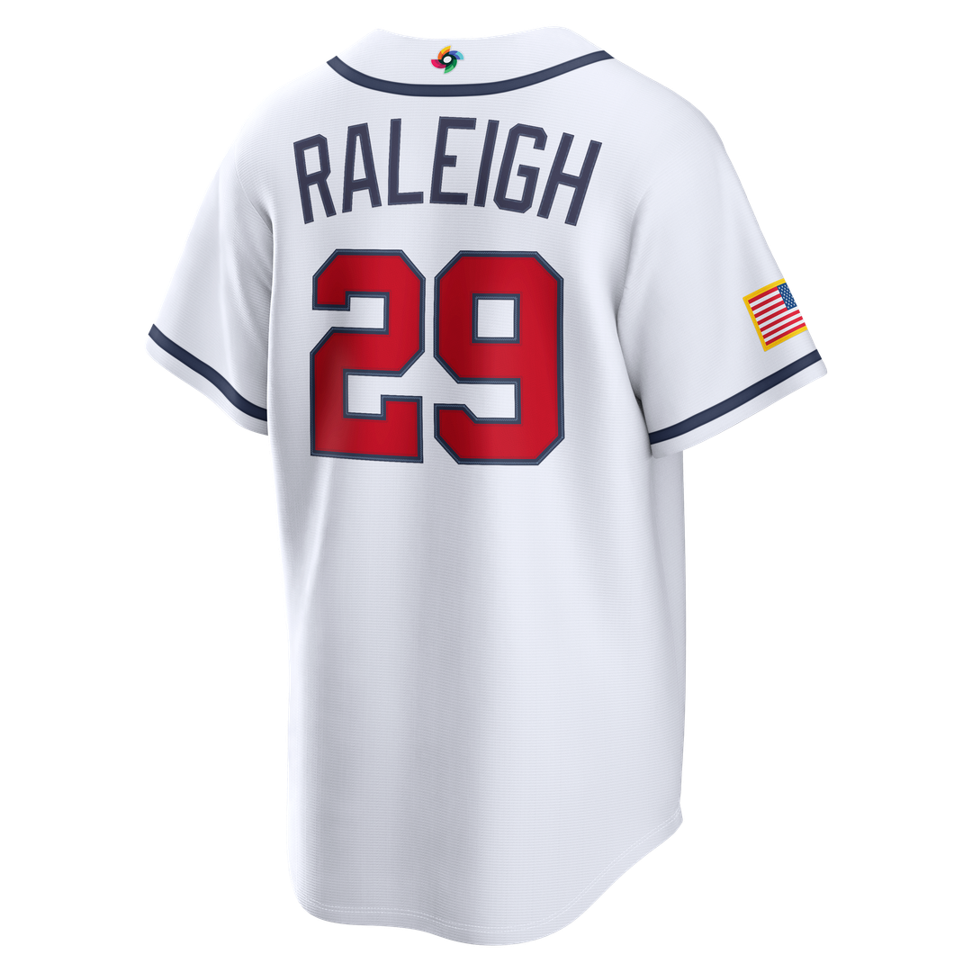 USA Baseball Cal Raleigh Nike White 2026 World Baseball Classic Home Stadium Jersey product image 3, provided for visual