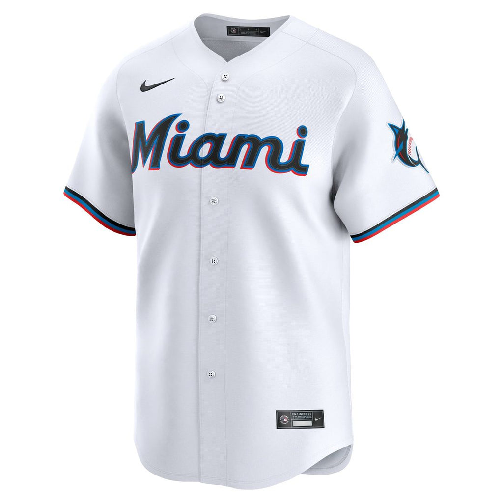 Miami Marlins Nike White Home Limited Custom Jersey product image 2, provided for visual reference and product detail review