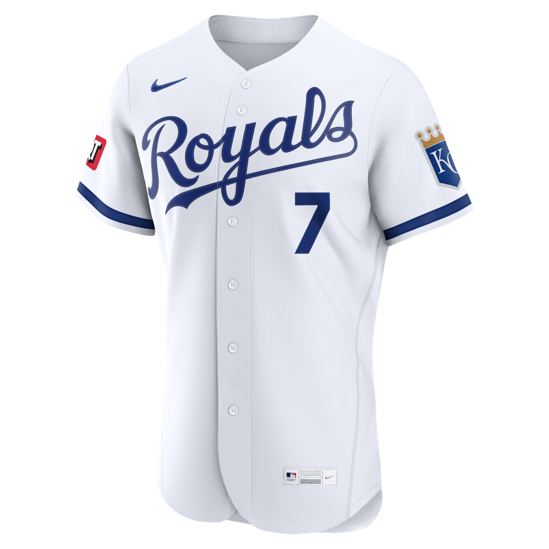 Kansas City Royals Bobby Witt Jr. Nike White Home Authentic Sponsor Patch Jersey product image 5, provided for visual