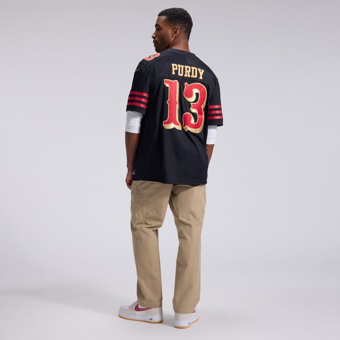 San Francisco 49ers Brock Purdy Nike Black Rivalries Collection Stitched Limited Jersey product image 5, provided for visual