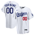 Los Angeles Dodgers Nike White Home Stadium Custom Jersey product image 1, provided for visual reference and product detail
