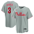 Philadelphia Phillies Bryce Harper Nike Gray Road Replica Jersey product image 1, provided for visual reference and product
