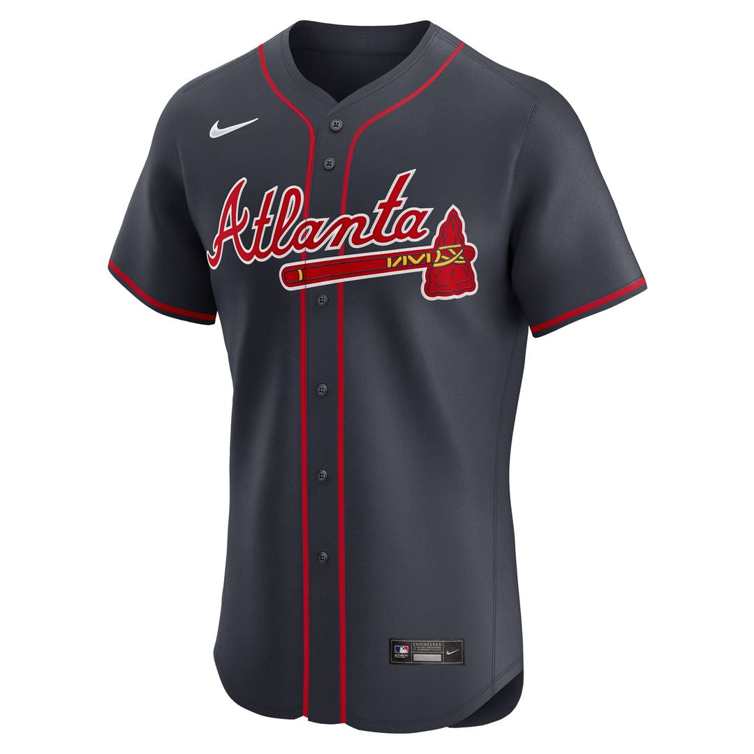 Atlanta Braves Ronald Acuña Jr. Nike Navy Alternate Elite Jersey product image 2, provided for visual reference and product