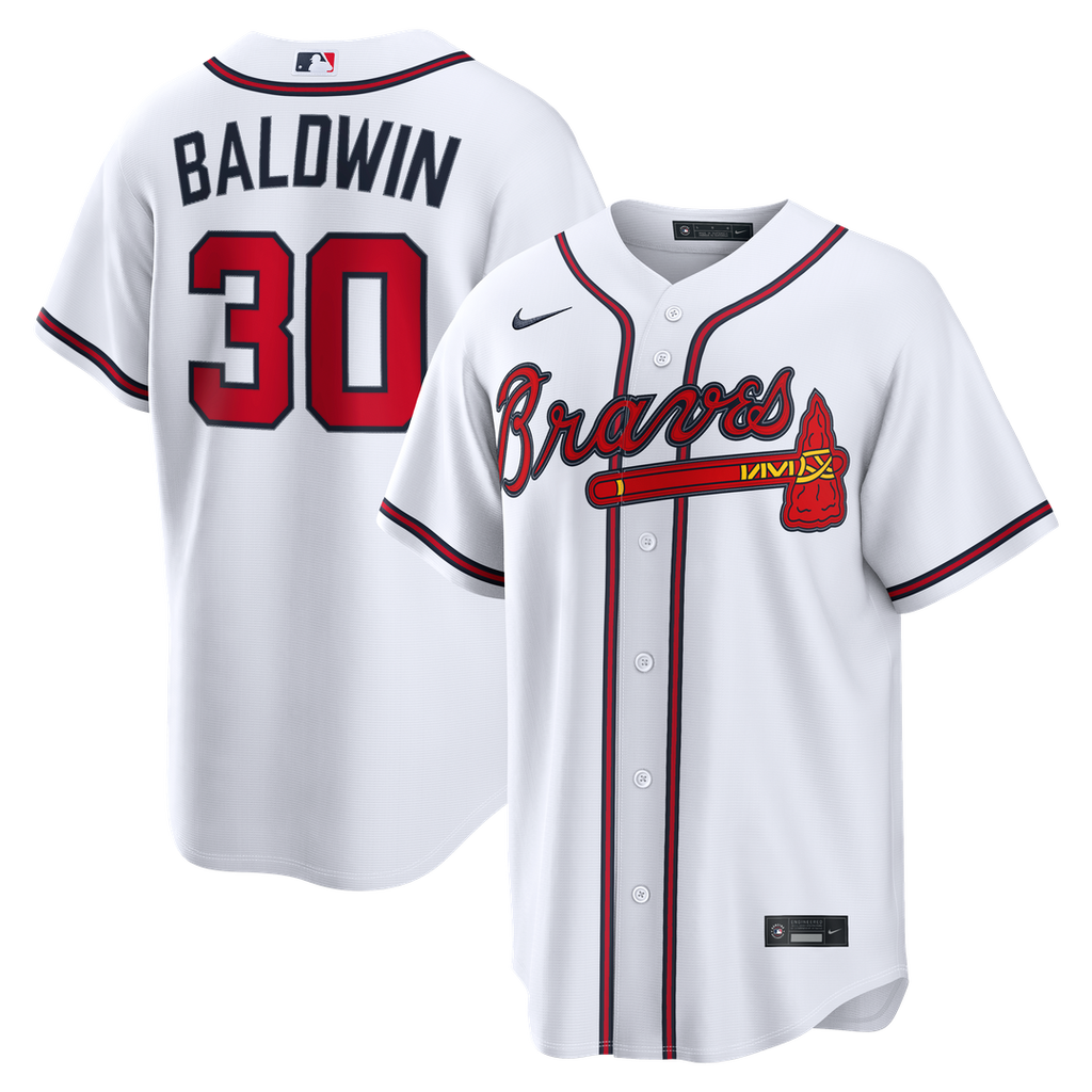 Atlanta Braves Drake Baldwin Nike White Home Replica Jersey product image 1, provided for visual reference and product