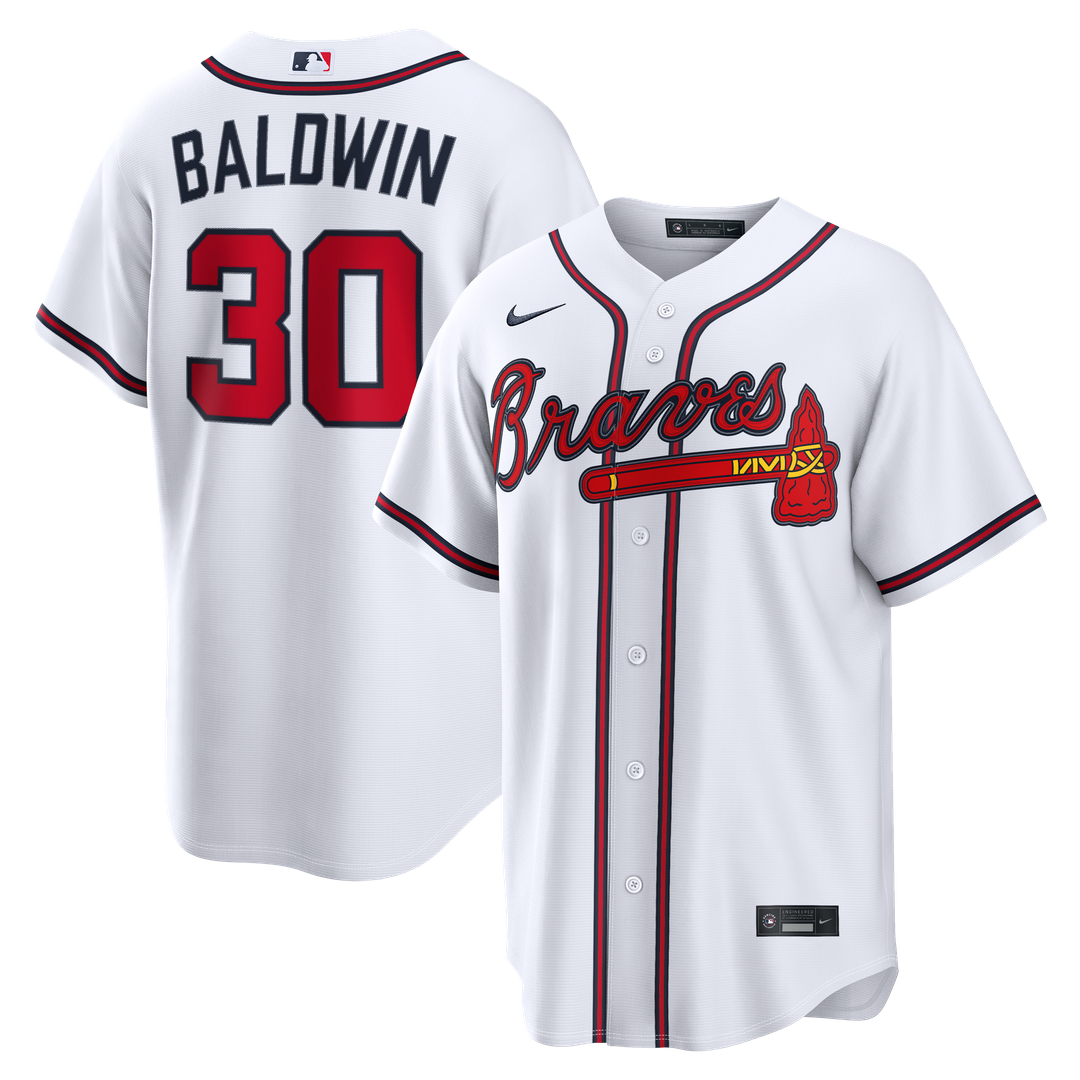 Atlanta Braves Drake Baldwin Nike White Home Replica Jersey product image 1, provided for visual reference and product