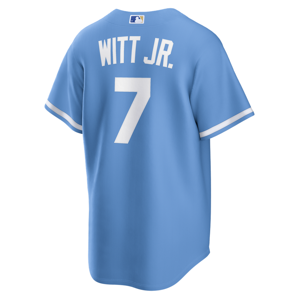 Kansas City Royals Bobby Witt Jr. Nike Light Blue Alternate Replica Jersey product image 3, provided for visual reference