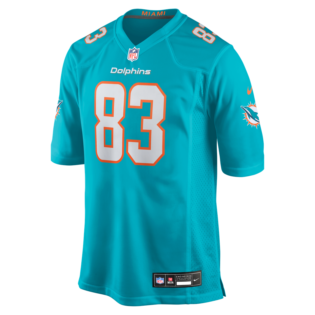 Miami Dolphins Darren Waller Nike Aqua Team Game Jersey product image 2, provided for visual reference and product detail