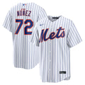 New York Mets Dedniel Núñez Nike White Home Replica Jersey product image 1, provided for visual reference and product detail