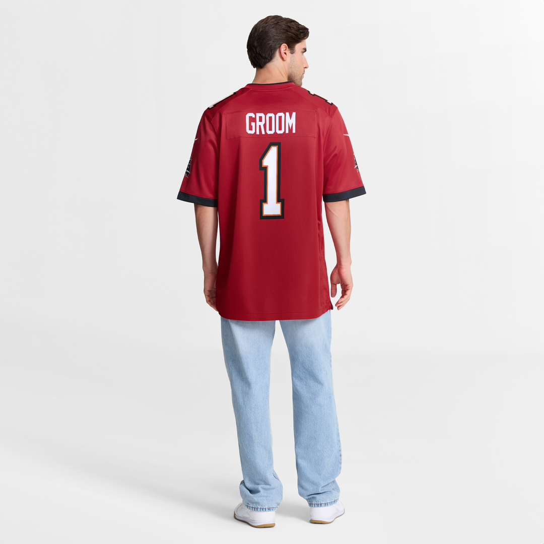 Tampa Bay Buccaneers Number 1 Groom Nike Red Game Jersey product image 8, provided for visual reference and product detail