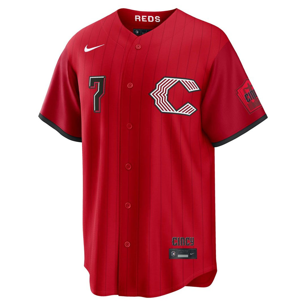 Cincinnati Reds Spencer Steer Nike Red 2026 City Connect Stadium Jersey product image 2, provided for visual reference and