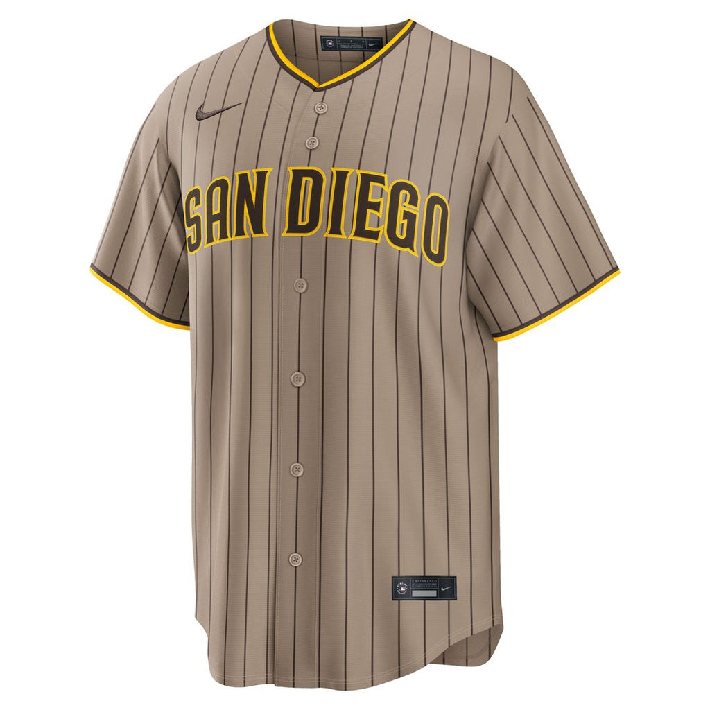 San Diego Padres Jackson Merrill Nike Sand Alternate Replica Jersey product image 7, provided for visual reference and