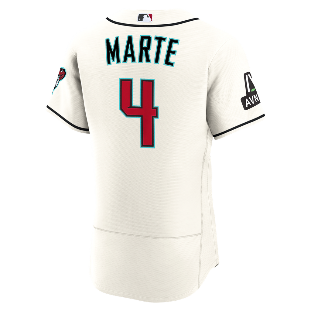 Arizona Diamondbacks Ketel Marte Nike Cream Home Authentic Sponsor Patch Jersey product image 3, provided for visual