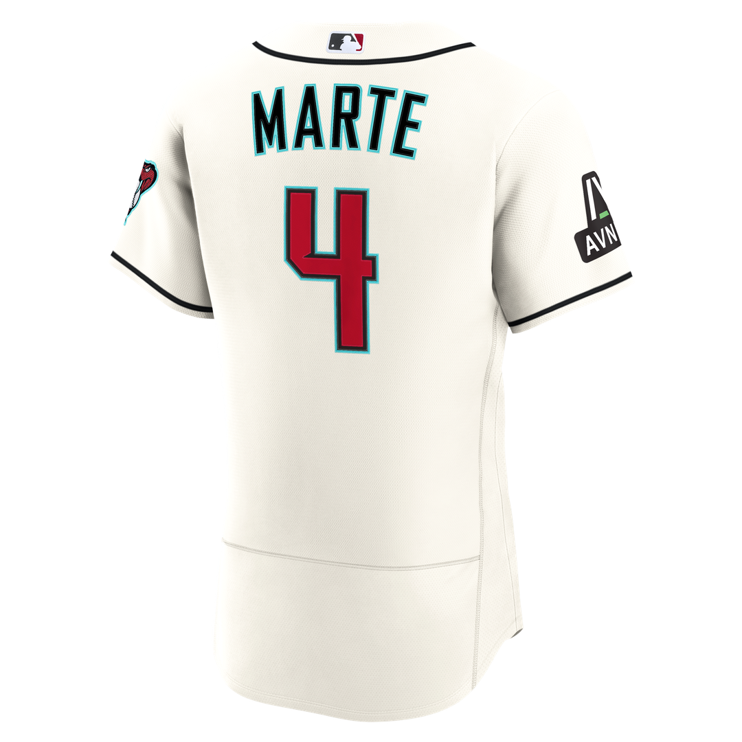 Arizona Diamondbacks Ketel Marte Nike Cream Home Authentic Sponsor Patch Jersey product image 3, provided for visual