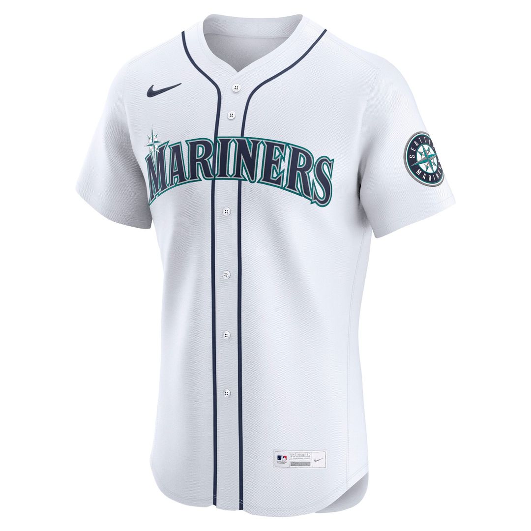Seattle Mariners Nike White Home Elite Jersey product image 2, provided for visual reference and product detail review