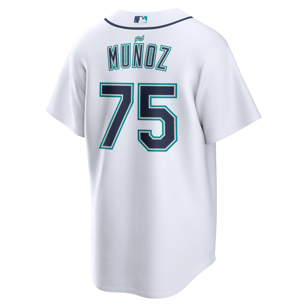 Seattle Mariners Andrés Muñoz Nike White Home Replica Jersey product image 3, provided for visual reference and product