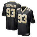 New Orleans Saints Nathan Shepherd Nike Black Game Jersey product image 1, provided for visual reference and product detail