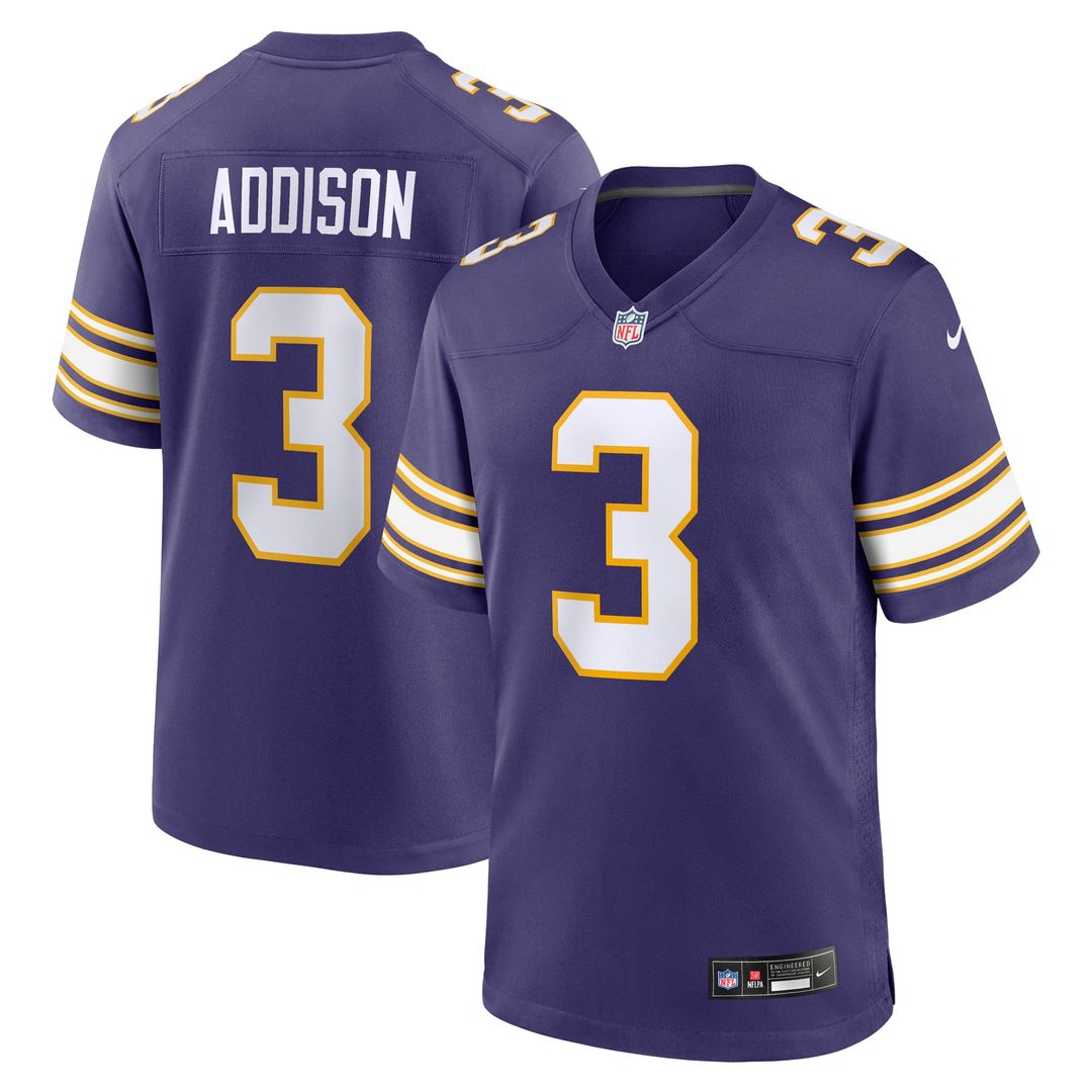 Minnesota Vikings Jordan Addison Nike White Away Game Jersey product image 7, provided for visual reference and product