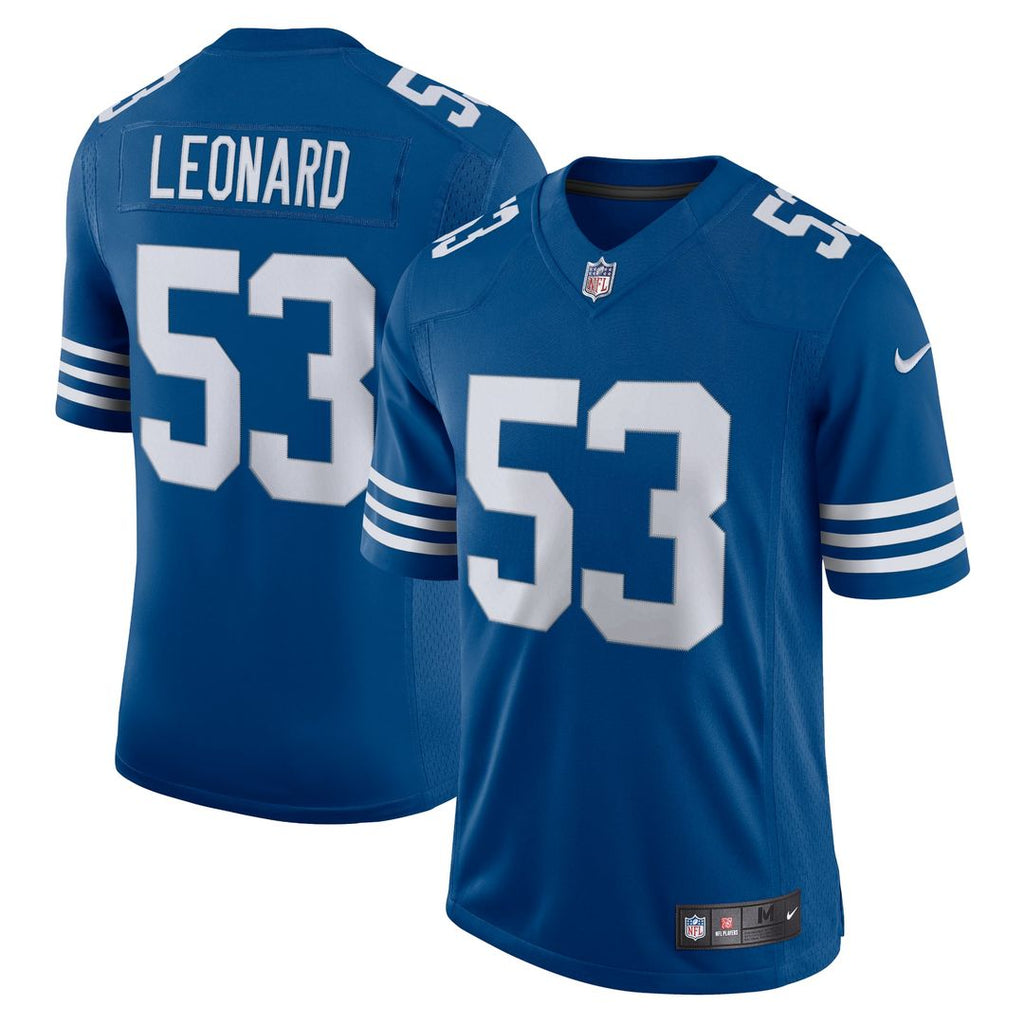 Indianapolis Colts Darius Leonard Nike Royal Alternate Vapor Limited Jersey product image 1, provided for visual reference