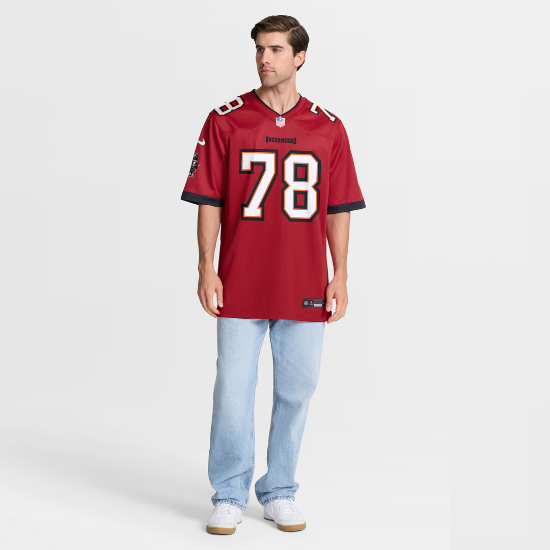 Tampa Bay Buccaneers Tristan Wirfs Nike Red Player Game Jersey product image 7, provided for visual reference and product