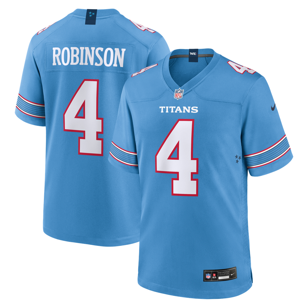 Tennessee Titans Wan'Dale Robinson Nike Light Blue Team Game Jersey product image 1, provided for visual reference and