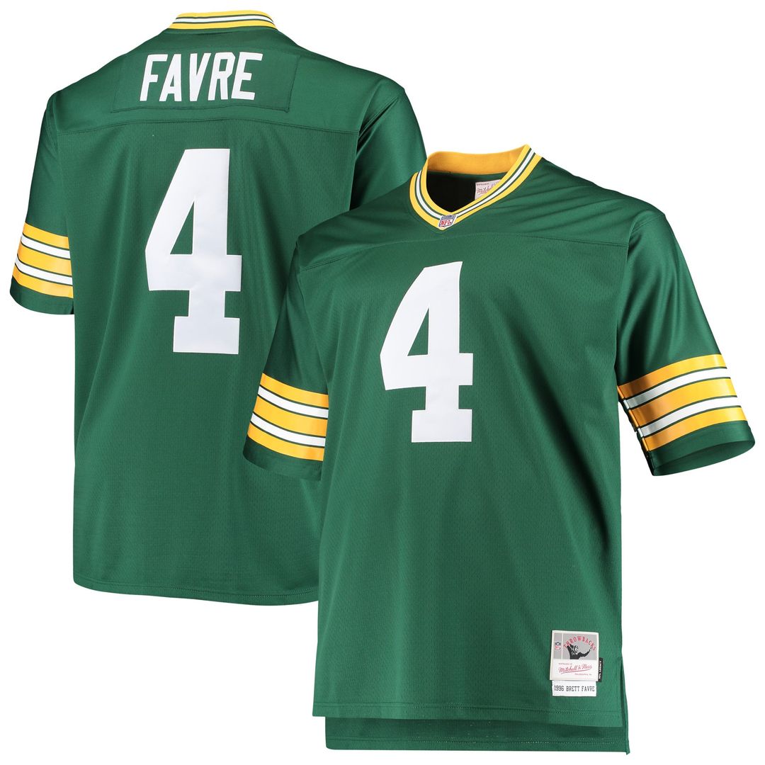 Green Bay Packers Brett Favre Mitchell & Ness Green Big & Tall 1996 Retired Player Replica Jersey product image 1, provided