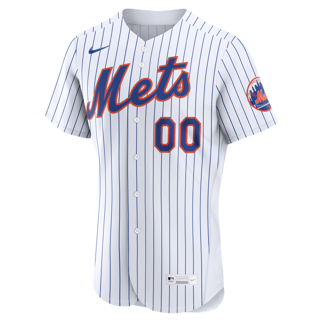 New York Mets Nike White Home Authentic Custom Jersey product image 2, provided for visual reference and product detail