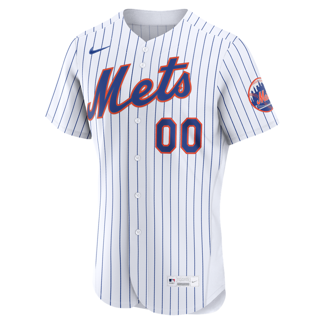 New York Mets Nike White Home Authentic Custom Jersey product image 2, provided for visual reference and product detail