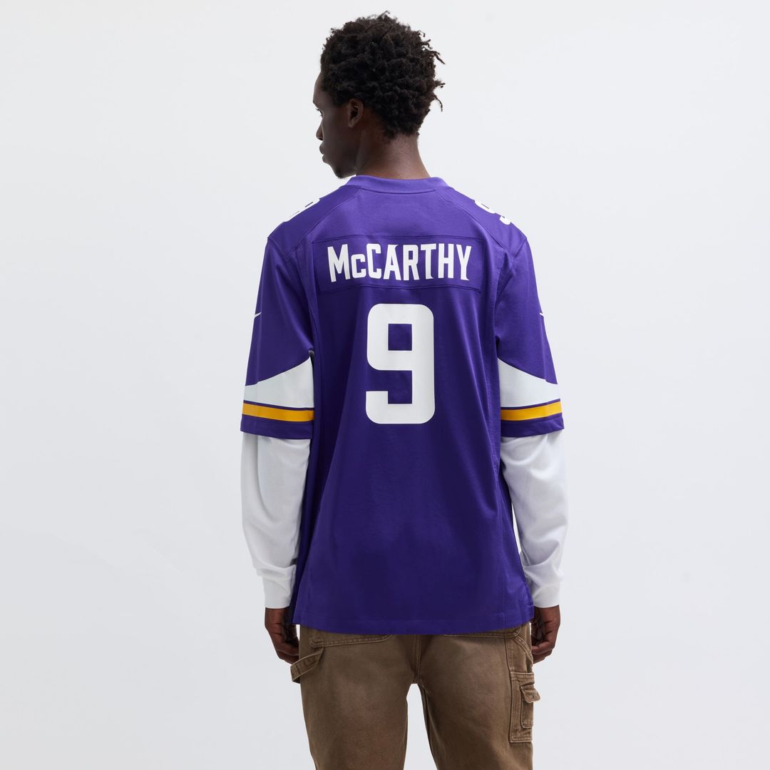 Minnesota Vikings J.J. McCarthy Nike White Alternate Game Player Jersey product image 11, provided for visual reference and
