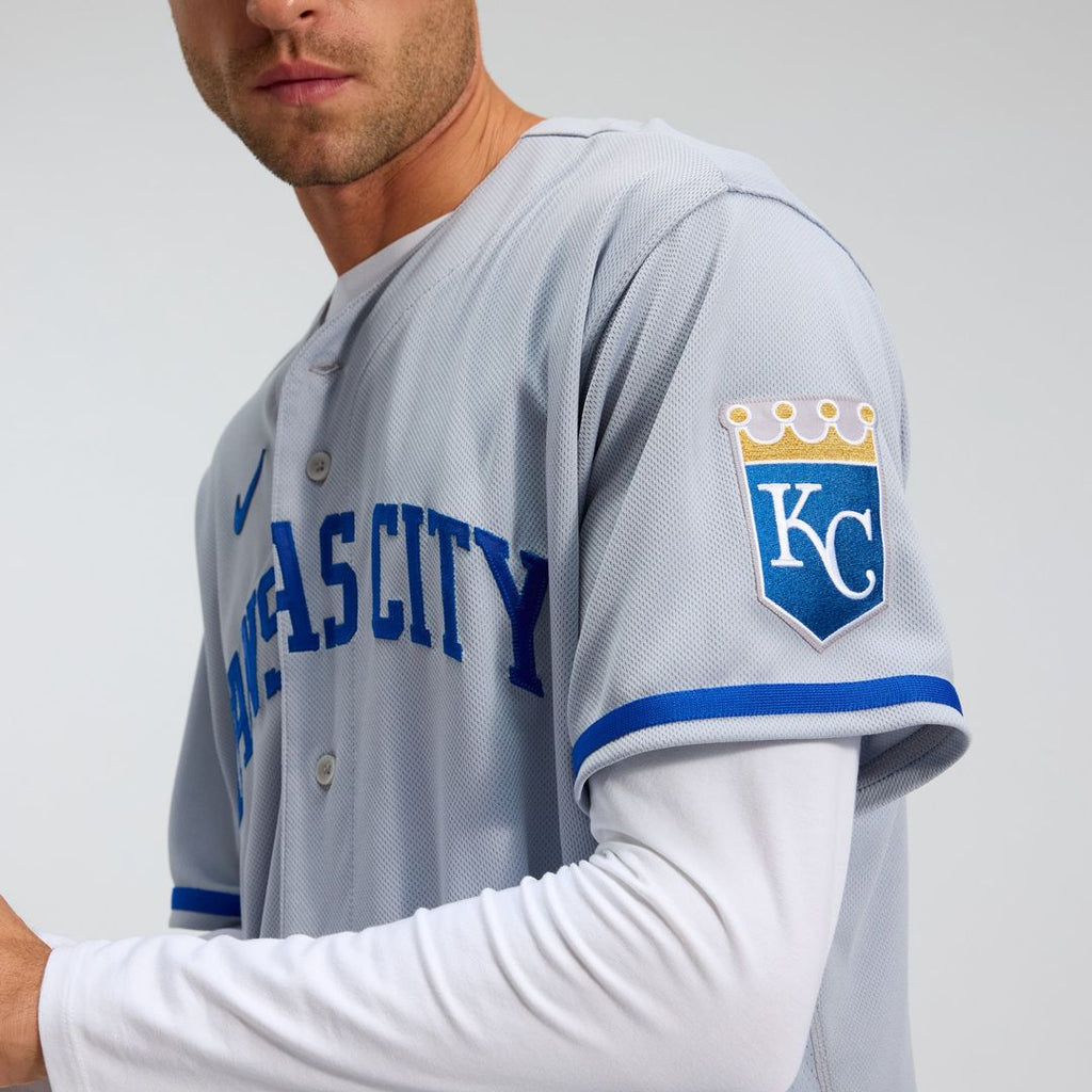 Kansas City Royals Nike Gray 2022 Road Authentic Jersey product image 7, provided for visual reference and product detail