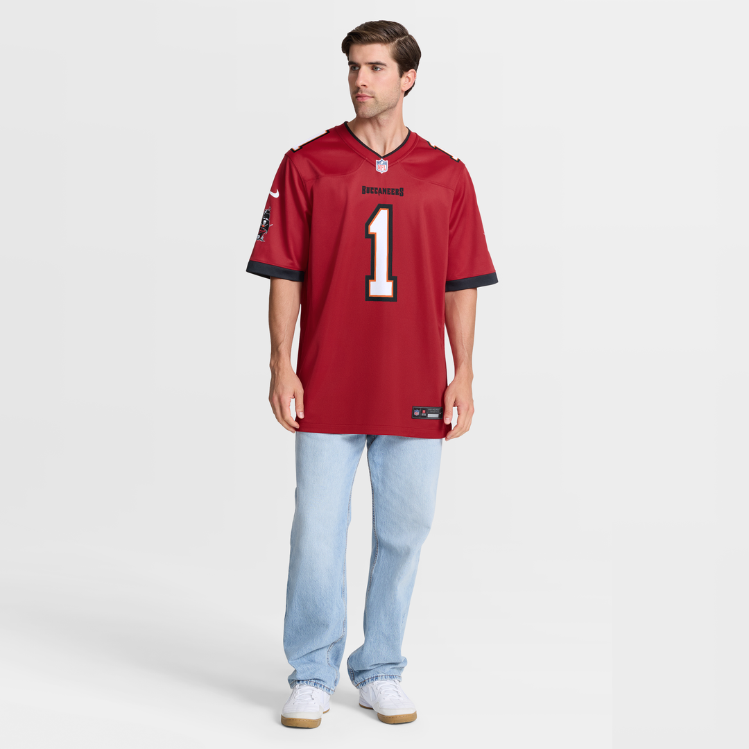 Tampa Bay Buccaneers Number 1 Groom Nike Red Game Jersey product image 7, provided for visual reference and product detail