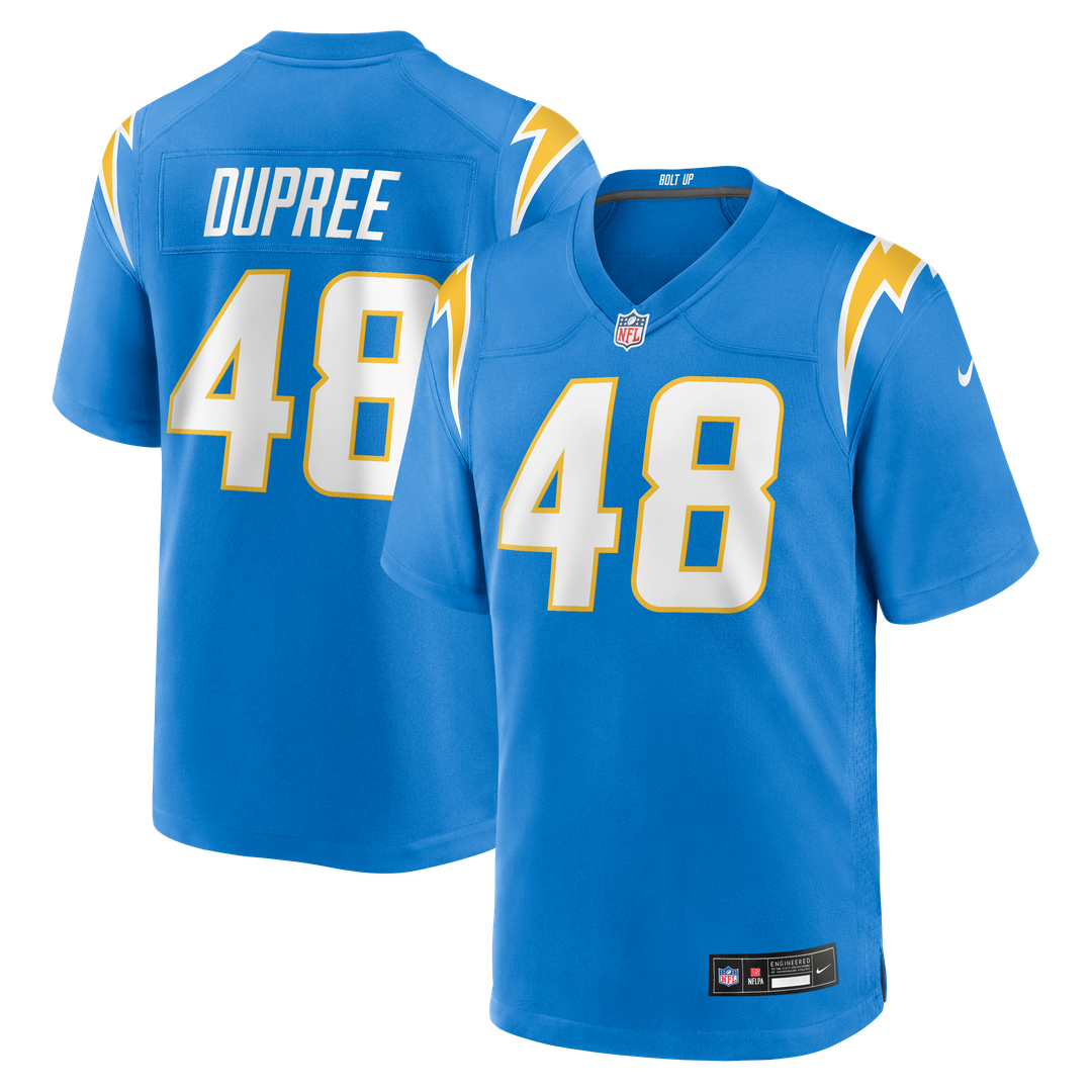Los Angeles Chargers Bud Dupree Nike Powder Blue Team Game Jersey product image 1, provided for visual reference and product