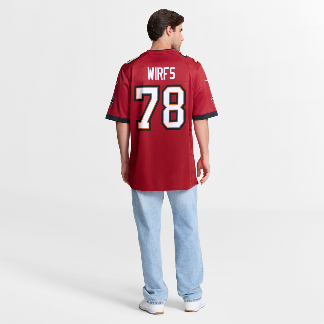 Tampa Bay Buccaneers Tristan Wirfs Nike Red Player Game Jersey product image 8, provided for visual reference and product