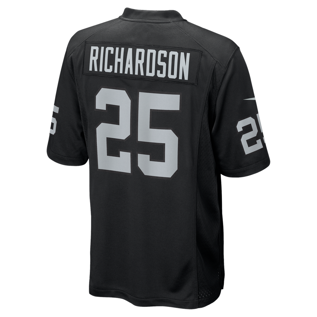 Las Vegas Raiders Decamerion Richardson Nike Black Team Game Jersey product image 3, provided for visual reference and
