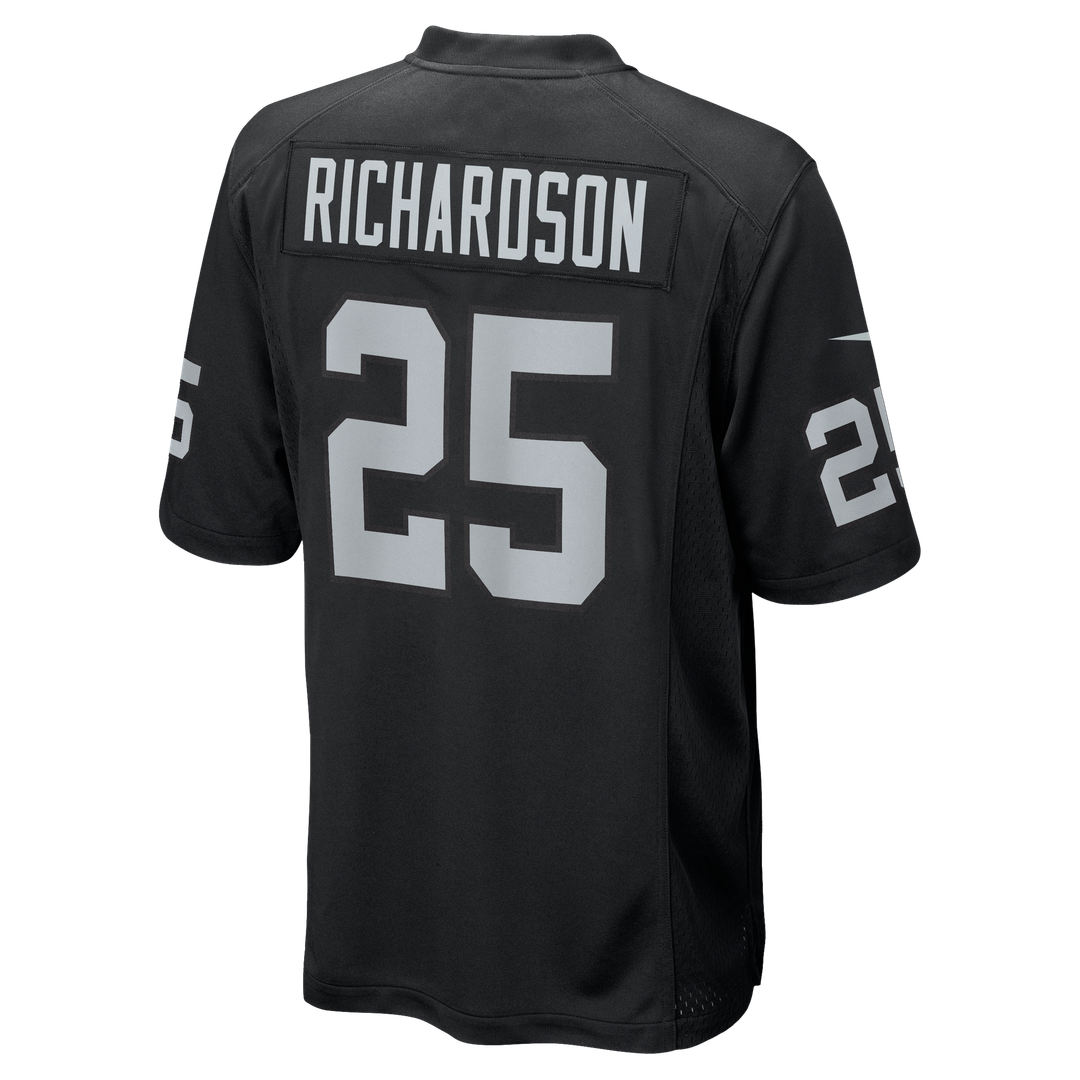 Las Vegas Raiders Decamerion Richardson Nike Black Team Game Jersey product image 3, provided for visual reference and