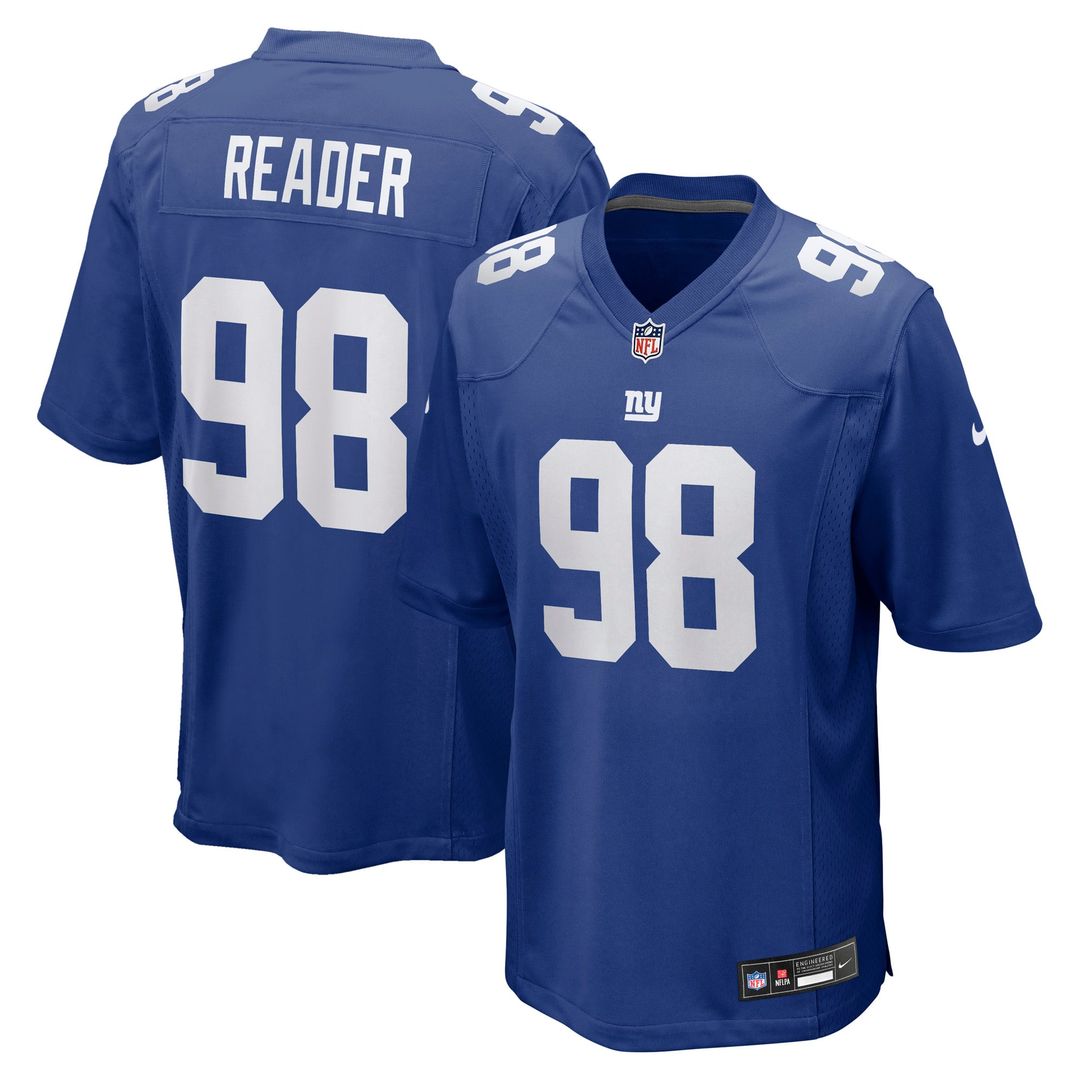 New York Giants D.J. Reader Nike Royal Game Jersey product image 1, provided for visual reference and product detail review