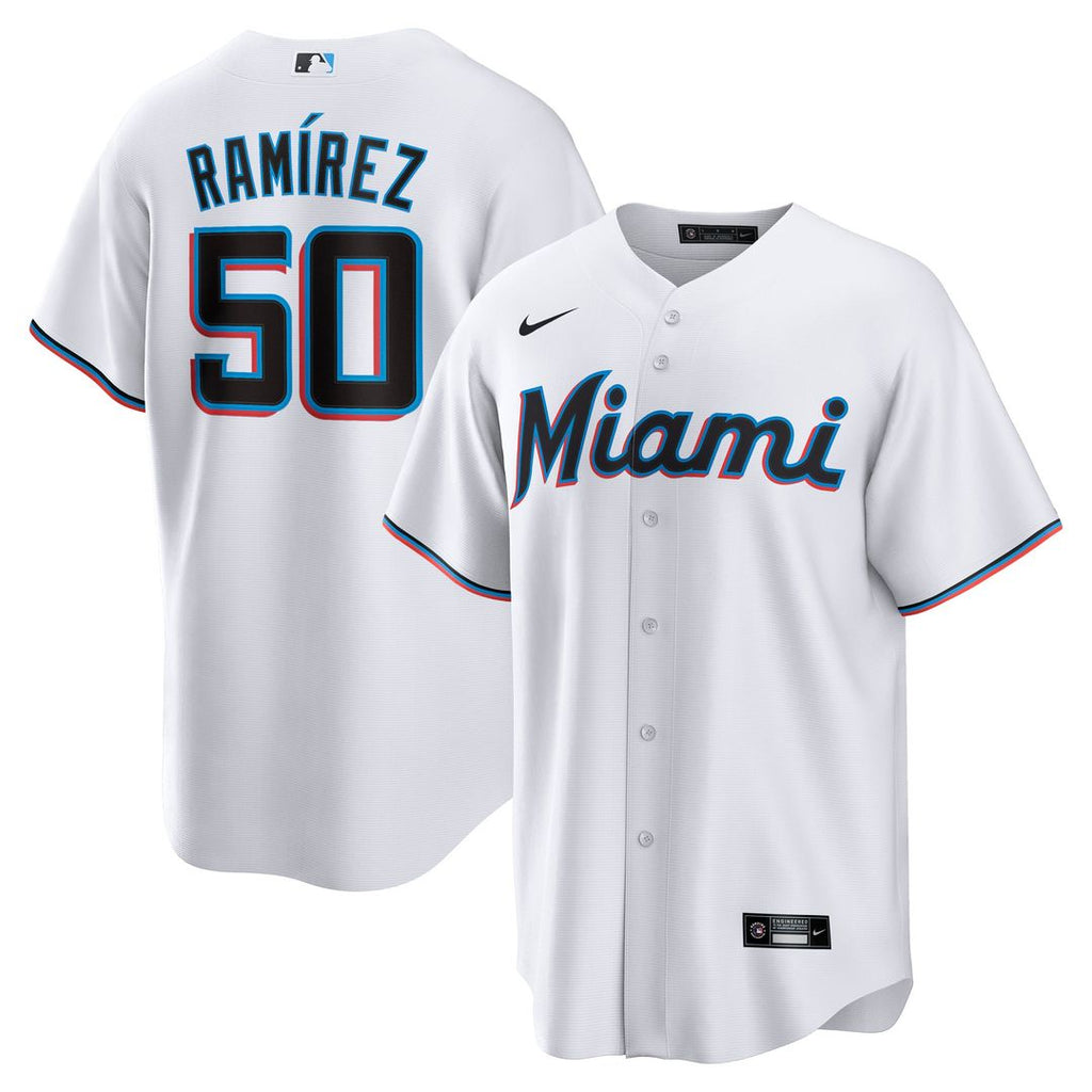 Miami Marlins Agustín Ramírez Nike White Home Replica Jersey product image 1, provided for visual reference and product