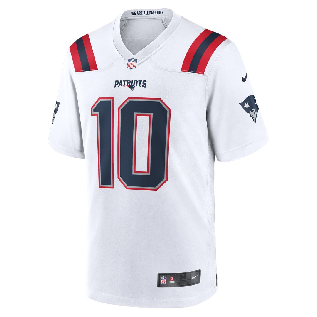 New England Patriots Drake Maye Nike White Player Game Jersey product image 2, provided for visual reference and product