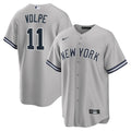 New York Yankees Anthony Volpe Nike Gray Road Replica Jersey product image 1, provided for visual reference and product
