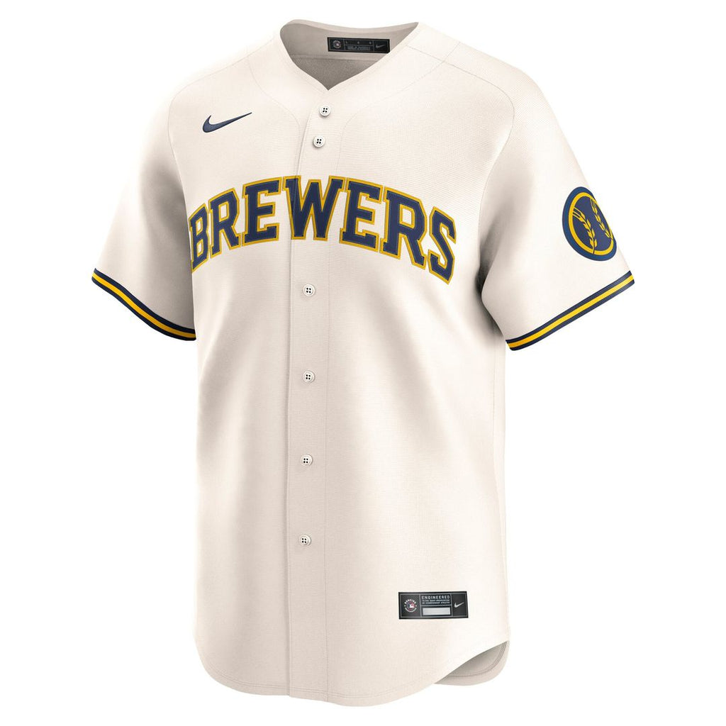Milwaukee Brewers Nike Cream Home Limited Jersey product image 2, provided for visual reference and product detail review