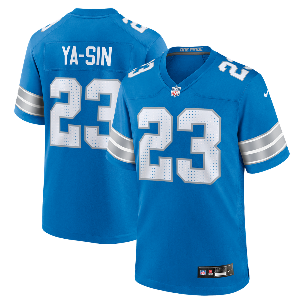 Detroit Lions Rock Ya-Sin Nike Blue Team Game Jersey product image 1, provided for visual reference and product detail review
